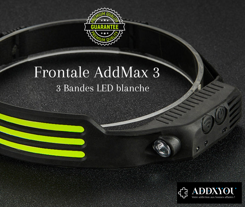 Lampe Frontale AddMax ultra puissante