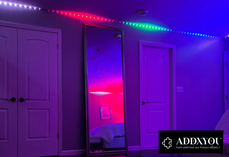 Addxlight guirlande Led 5 mètres ( 60 LED multi couleur ajustable au mètre )